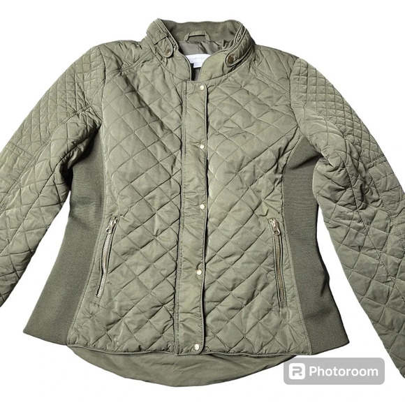 New York & Company Army Green Quilt Jacket - Picture 5 of 10